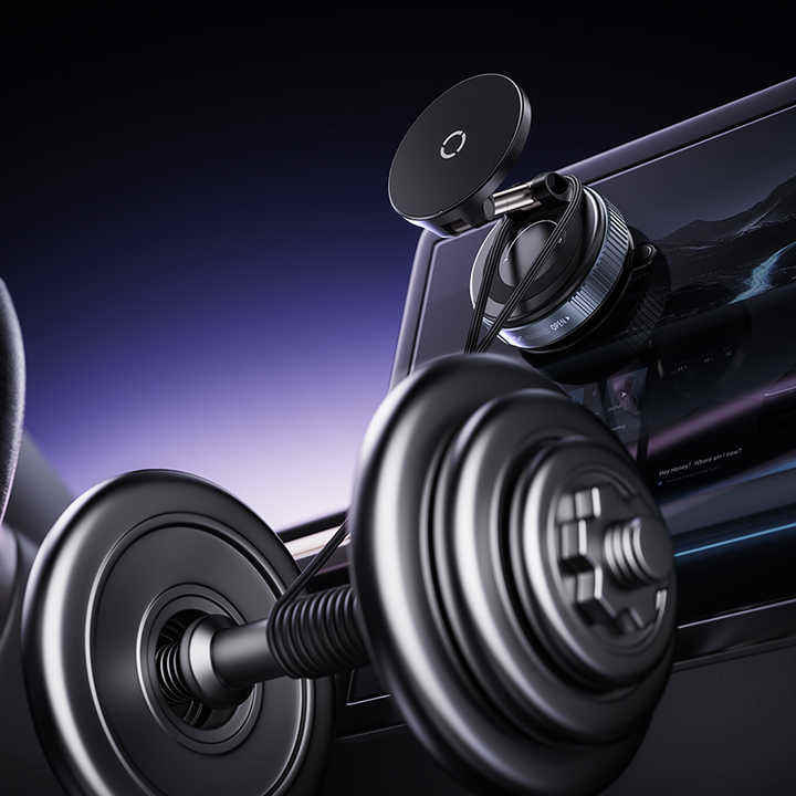 Bo<i></i>neruy X68w Charging Car Magnetic Phone Holder 360 Degree Rotating Vacuum Suction Mount