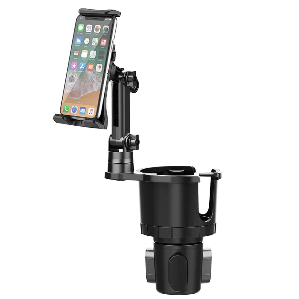 Koifung 2-in-1 Car Cup Holder Tablet Stand | Universal 360° Rotation Phone Cellphone Mount