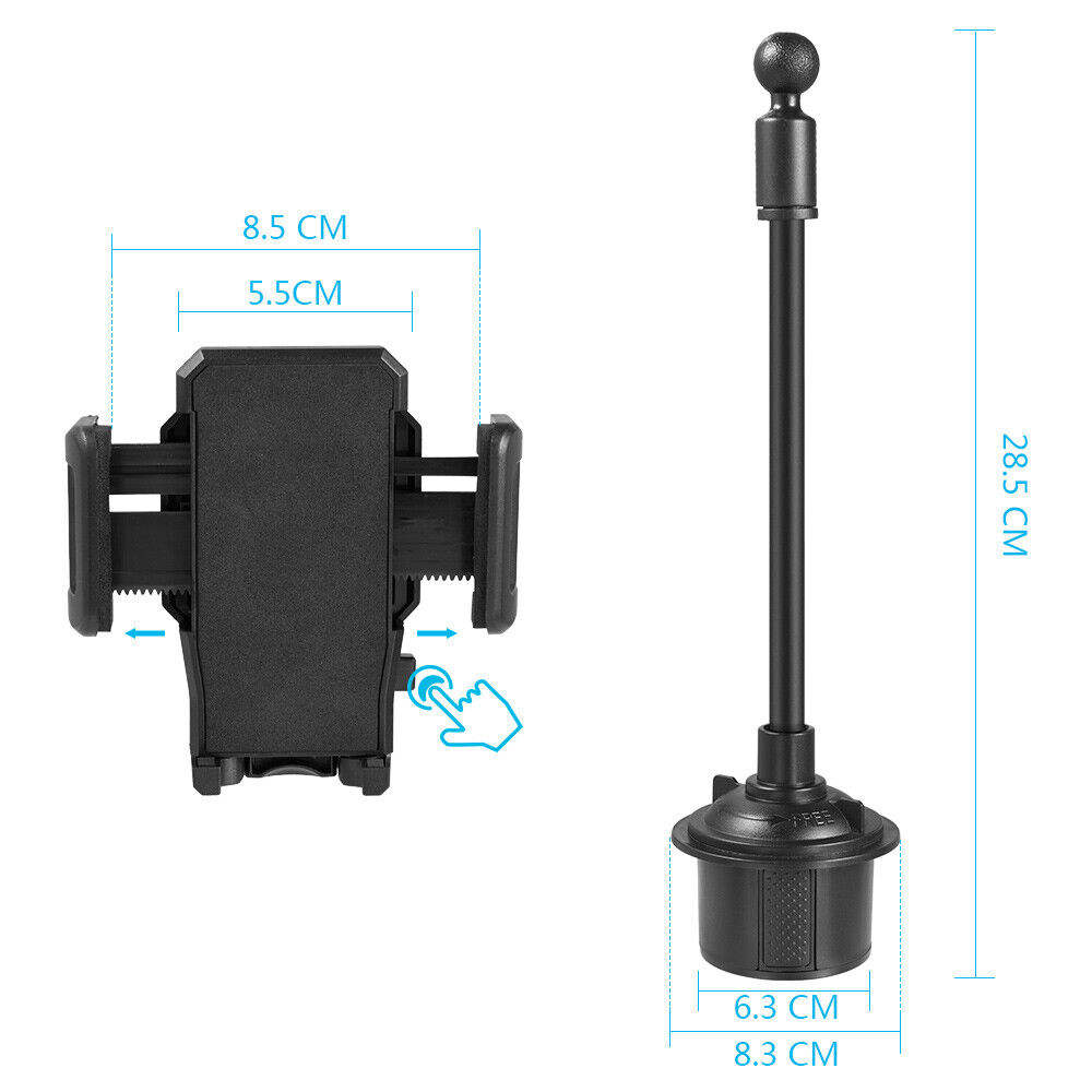 Universal Car Cup Phone Holder - Adjustable Gooseneck Cradle for Mobile Phones