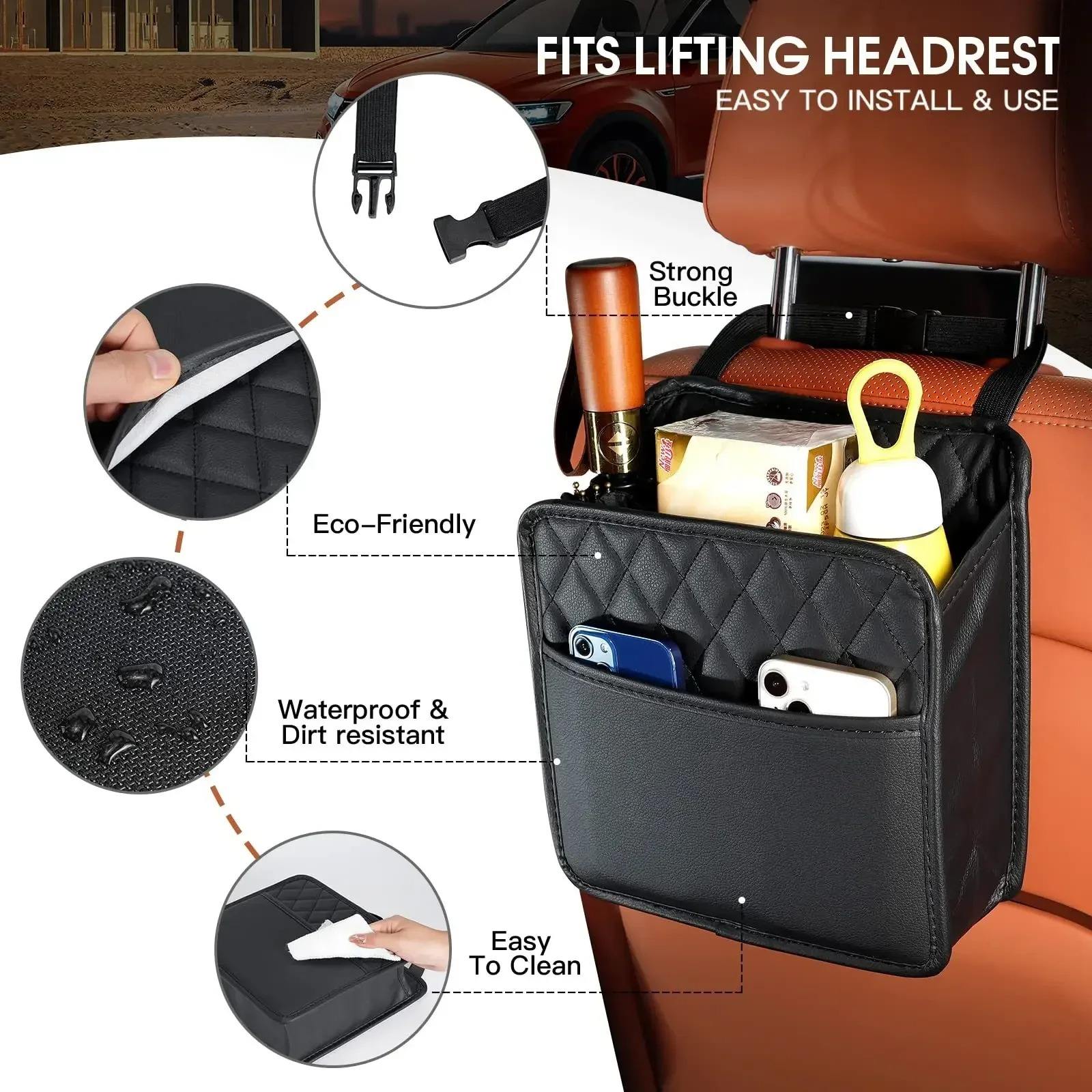 Renault Duster Leather Tissue Holder Car Seat Back Storage Bag | Jufeng Technology